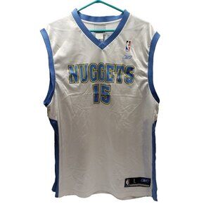Carmelo Anthony 15 Denver Nuggets NBA White Reebok Mens Large Jersey Baskeball